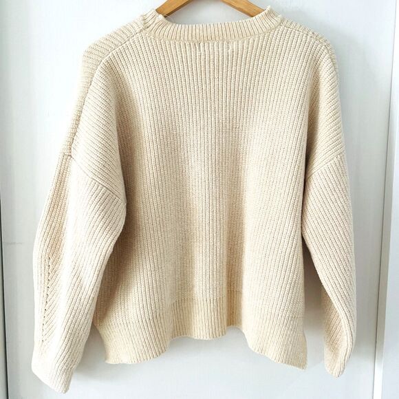 Wish Australia Women's Size S Cream Knit Pullover Sweater Crew Neck Long Sleeve - Picture 3 of 9